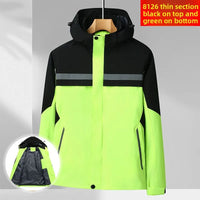 Windproof Reflective Jacket Men & Women, Plus Size Spring Autumn Outdoor Coat, Lightweight Hiking Windbreaker Custom Logo